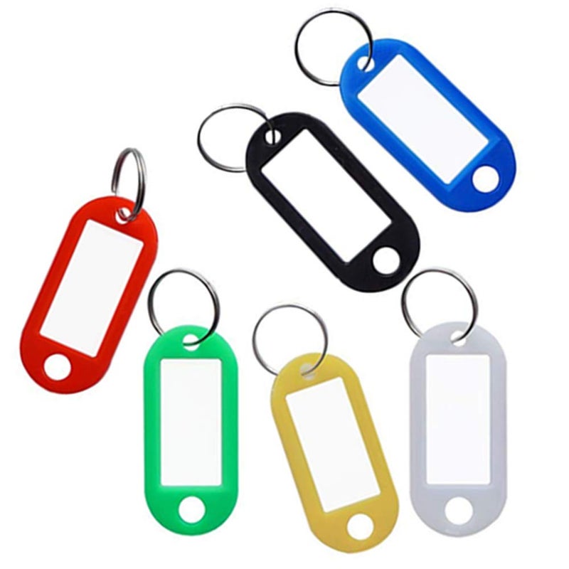 SENHAI 12 pcs Wristband Keychains & 6 pcs Key Tags, Plastic Coil Stretch Elastic Spring Spiral Bracelet Key Ring for Gym Pool ID Badge, Plastic ID Tags with Label Window for Keychain Pet Luggage Bag - Image 2
